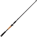 Slim black fishing rod with cork and black handle grip, designed for casting, labeled as 13 Fishing Oath - Casting, suitable for fishing tackle enthusiasts.