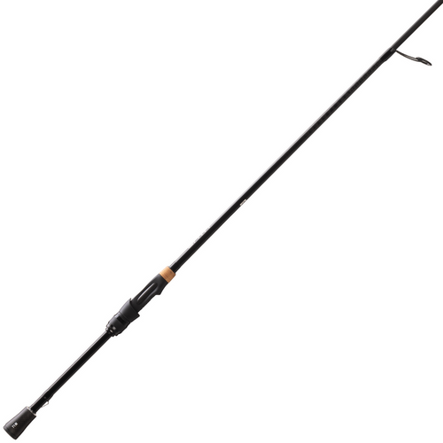 13 Fishing Oath - Spinning fishing rod with a black sleek design, ergonomic handle with cork accent, and lightweight construction ideal for fishing tackle enthusiasts.
