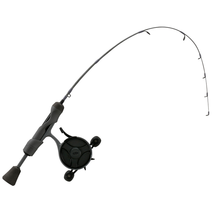 13 Fishing Stealth Freefall Combo featuring a sleek black fishing rod with ergonomic handle and integrated reel, designed for precision and durability in fishing tackle.
