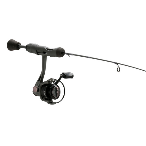 13 Fishing Wicked Stealth Combo featuring a sleek black fishing rod and spinning reel designed for smooth casting and durability in freshwater fishing.