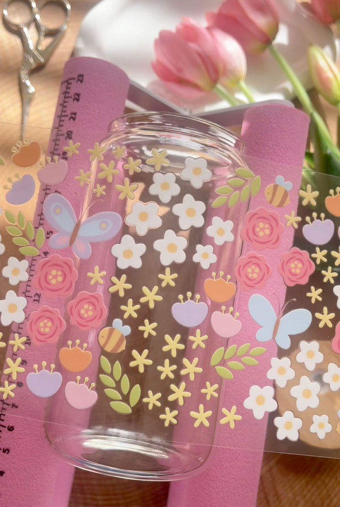 16oz Glass Can with Bamboo Lid and Glass Straw