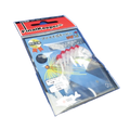 Package of 439MBR Final Jig Keeper fishing tackle accessories with several small transparent and red jig keepers designed to secure fishing lures, displayed against a blue background.