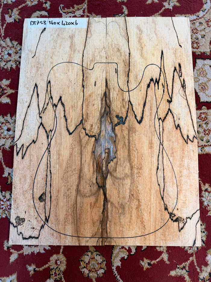 Spalted Beech - 2 Piece Guitar Top - DT758
