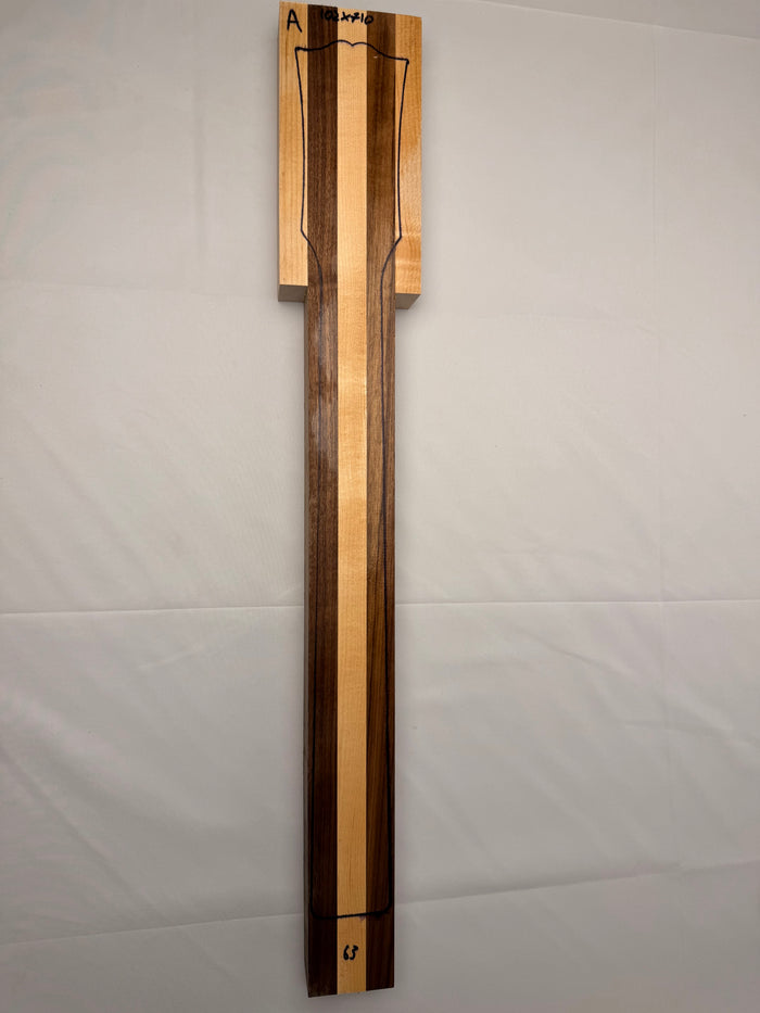 Multi Laminate Guitar Neck Blank - Walnut - Maple (a)