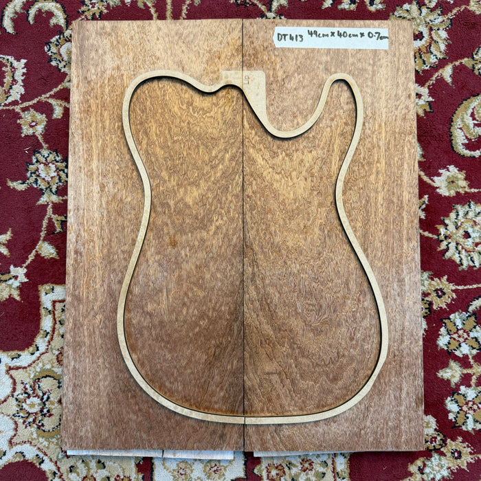 Lightly Quilted Sapele - Drop top - 2 Piece - 49cm x 40cm x 0.7cm DT412