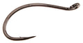 Close-up image of a single dark metal Ahrex HR482 Home Run Trailer Hook with a sharp point and curved shank, designed for fishing tackle use.