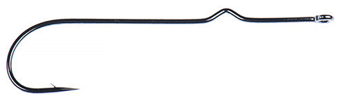 Ahrex PR354 Long Shank Popping Skipping Bug fishing hook showcasing a sleek, elongated design ideal for musky fishing tackle and specialized fishing lure setups.