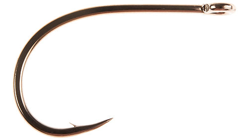 Ahrex SA280 Salt Minnow Hook in a copper finish, designed for fishing tackle use with a single sharp point and an eye for attaching line or lure.