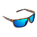 Bajio - Sigs sunglasses with a tortoiseshell frame and blue mirrored lenses, designed for outdoor use including fishing and water activities.