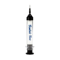 Bambuie Bear Scent Injector, a clear cylindrical plastic syringe with black top and bottom, featuring a fine metal needle tip for precise application of fishing tackle scents.