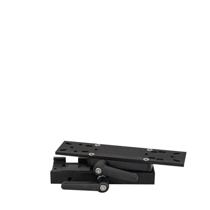 Beatdown Outdoors LocDown Pivot and Slide, a black adjustable mounting bracket designed for secure and versatile positioning of fishing tackle or marine electronics.