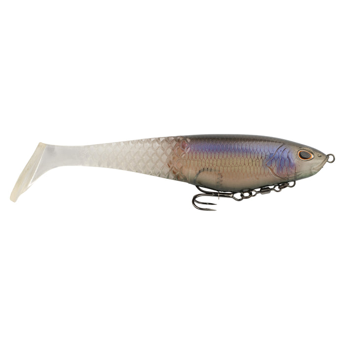 Berkley PowerBait CullShad Swimbait with a lifelike translucent body, detailed scale texture, and a realistic fish eye, designed for effective fishing tackle use.