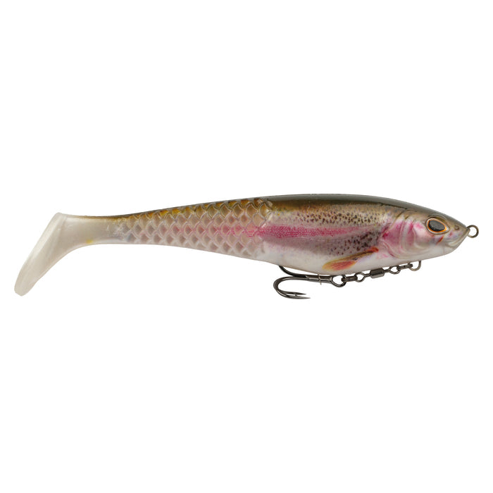 Berkley PowerBait CullShad Swimbait fishing lure designed to mimic a small fish with realistic colors and a soft body, featuring a treble hook for effective fishing tackle use.