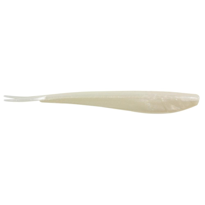 Berkley Powerbait Minnow soft fishing lure in a pearlescent off-white color, designed to mimic a small baitfish for effective fishing tackle use.