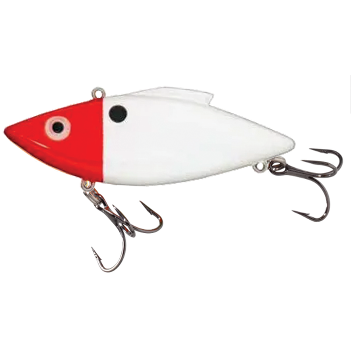 Bill Lewis Rat-L-Trap - Super Trap fishing lure in red and white with two treble hooks designed for musky fishing and other freshwater game fish.
