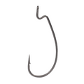 Single BKK Armor-Point Offset Worm WG-HD Hook in dark metal with a sharp point and offset bend designed for fishing tackle applications.