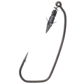 BKK Armor-Point Permalock Weighted Worm Hook + Bait Keeper Combo featuring a dark, strong fishing hook with a weighted tip and bait keeper designed for secure and effective fishing tackle use.