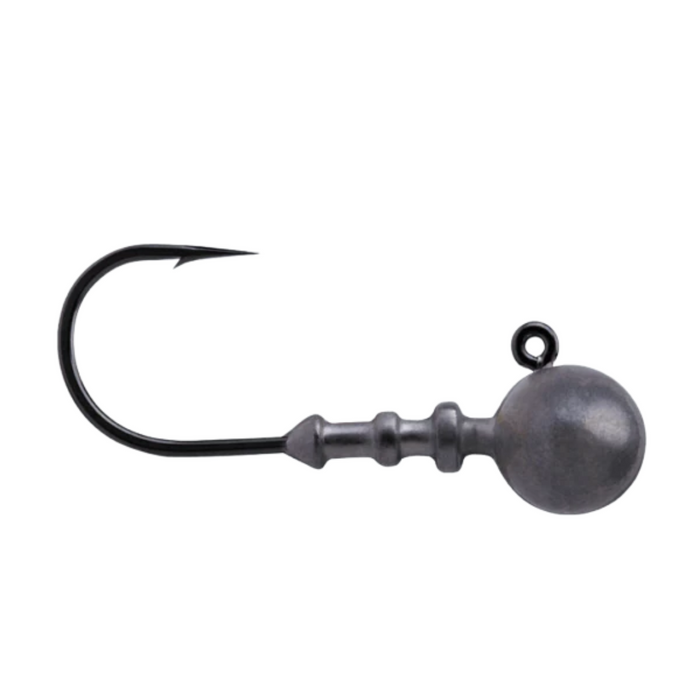 BKK Silent-Chaser Football Head Jigs fishing lure featuring a round weighted head with a single sharp black hook, designed for effective fishing tackle use.