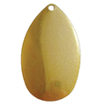 Blade - Leaders & Lures-Illini Powder Coated is a gold-colored fishing lure blade designed for musky and ice fishing, featuring a smooth, teardrop shape with a hole for attachment.