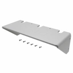 Boat Zone Transducer Spray Shield in gray, designed to protect marine electronics transducers, shown with six small mounting screws for installation.