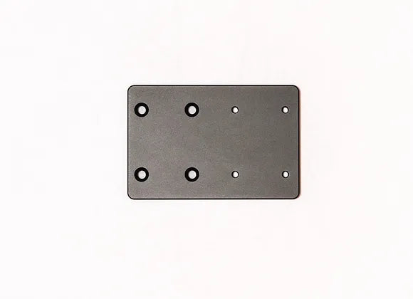 Brew City 4" x 6" Extension Plate 000-1008, a rectangular black metal plate with six mounting holes designed for use with fishing tackle and marine electronics.