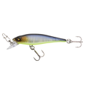Caperlan MNW 50 SP - Shallow Diving fishing lure with a blue and yellow body, realistic fish eyes, and equipped with two treble hooks for effective fishing tackle.