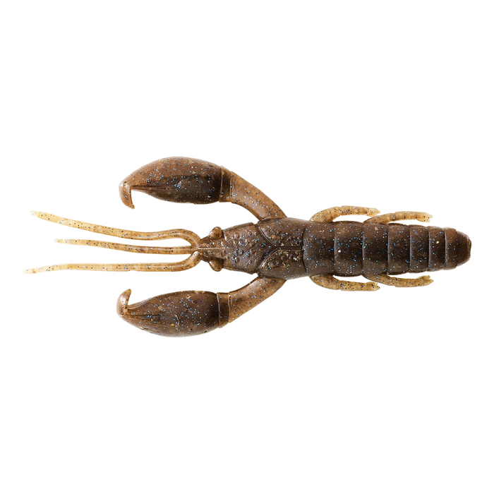 Caperlan Yubari CRW fishing lure designed to resemble a brown crawfish with detailed claws and antennae, ideal for freshwater fishing tackle.