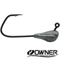 Cast Again Tackle Assassin Tube Jig Head featuring a sharp black fishing hook with a weighted, streamlined gray lead head, designed for use with fishing tackle in musky and ice fishing.