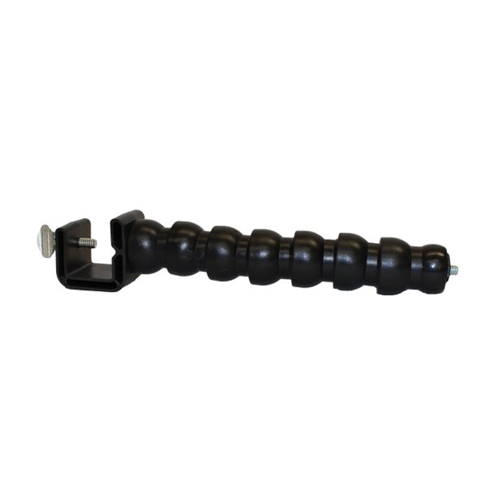 Catch Cover-Multi-Flex Camera Mount (Clamp Mount) featuring a black flexible arm with segmented joints and a clamp for secure attachment to fishing rods or other equipment.