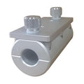 Cisco 1" Rail Mount MTRTS-1, a silver metal rail mounting bracket with two knurled adjustment knobs, designed for secure attachment of fishing rods and marine electronics.