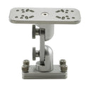 Cisco Dual Articulating Mounts made of metal with adjustable joints and multiple mounting holes designed for secure attachment of fishing tackle or marine electronics.