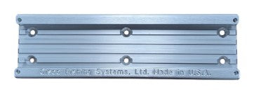 Cisco Sure Stop Track metal mounting rail in silver with multiple evenly spaced screw holes for secure attachment, designed for fishing rod and marine electronics organization.