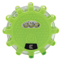 Clam Beacon Light (2 Pack) with bright green waterproof casing featuring multiple LED lights and a textured power button, designed for fishing tackle and marine use.