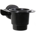 Clam ClamLock Cup Holder - 15812, black durable plastic cup holder designed for secure mounting in boats or fishing gear setups, ideal for fishing tackle storage and convenience.