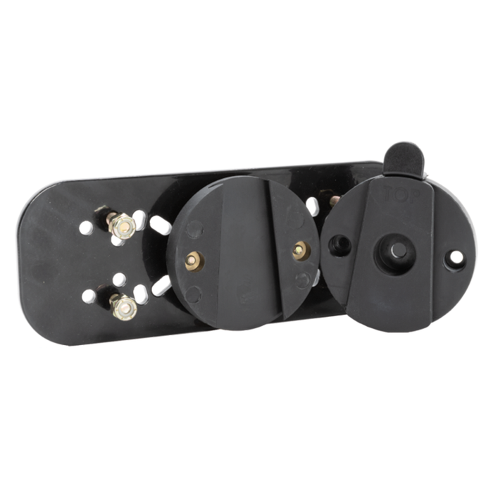 Clam ClamLock Electronics Head Unit Mount in black, designed for secure attachment of marine electronics with adjustable mounting points and durable construction.