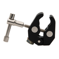 Clam ClamLock Fish Trap/Tube Adapter - Adjustable Clamp made of metal with a black finish, featuring a screw tightening mechanism for secure attachment to fishing gear or traps.