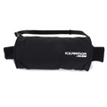 Clam Ice Armor Handmuffs in black with adjustable strap, designed to keep hands warm and protected during ice fishing and outdoor cold-weather activities.
