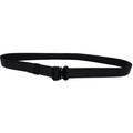 Clam IceArmor Belt in black with adjustable strap and quick-release buckle designed for durability and comfort in fishing and outdoor activities.