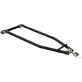 Clam Pro Series Hitch, a durable black metal frame fishing accessory with spring-loaded latch and mounting points, designed for secure attachment to fishing equipment.
