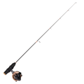 Clam Spooler Elite Combo fishing rod and reel combo designed for smooth line spooling with a black rod, ergonomic cork handle, and bronze-colored reel suitable for musky and ice fishing tackle.