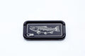 Cling Mag Grab Double Stack magnetic fishing tackle box in black with white trout illustration, designed for organizing fishing lures and gear efficiently.