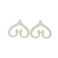 Pair of translucent white silicone fishing lure attachments shaped like stylized double tails, designed for Cohen's Double Flutter Tails fishing tackle.