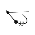 Single black Core Tackle Weedless Wacky Shot fishing hook with angled wire guard and screw-lock designed to secure soft plastic bait, shown against white background.