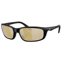 Costa Del Mar - Brine II sunglasses with sleek black frame and amber-tinted lenses designed for enhanced fishing visibility and reduced glare on the water.