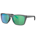 Costa Del Mar - Mainsail XL sunglasses with matte black rectangular frame and reflective green-blue polarized lenses designed for outdoor fishing and water activities.