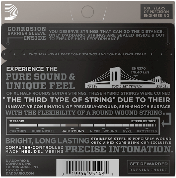 D'Addario Half Rounds Medium Strings 11-49 Gauge