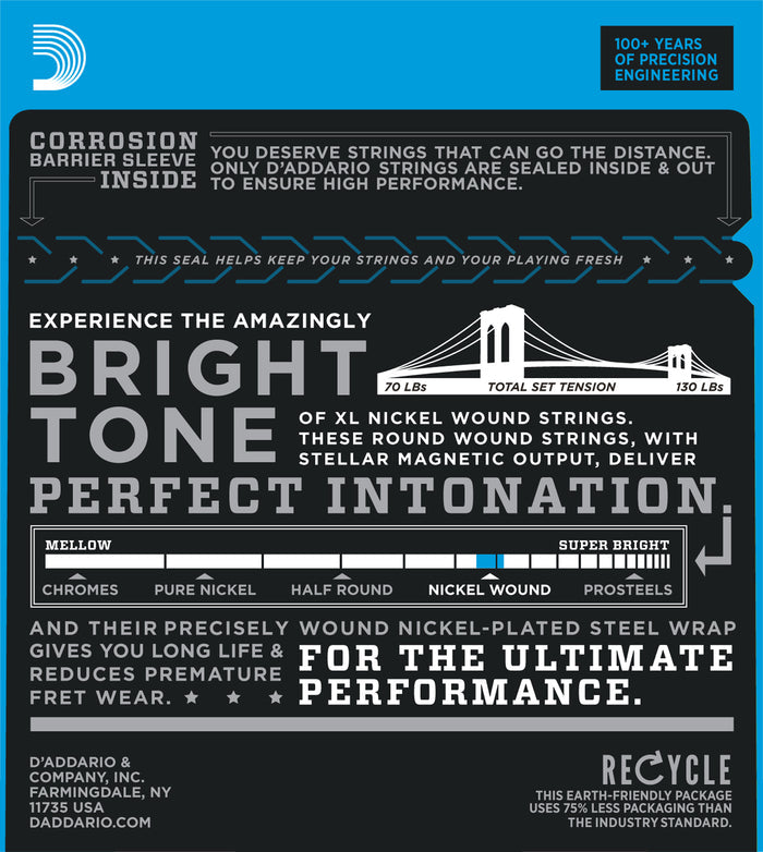 D'Addario Nickel Wound Strings, Regular Light, 10-46