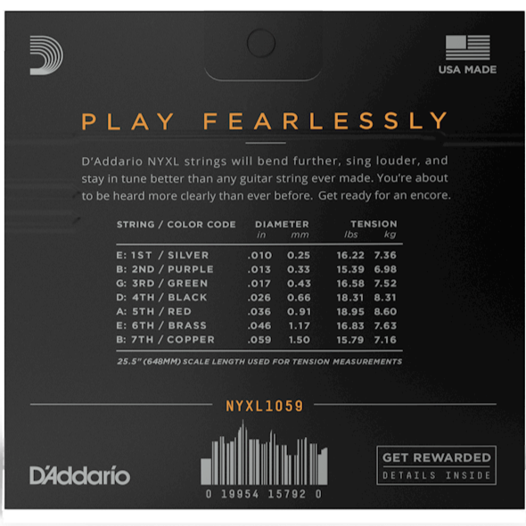 D'Addario NYXL Strings 10-59 Gauge 7-String