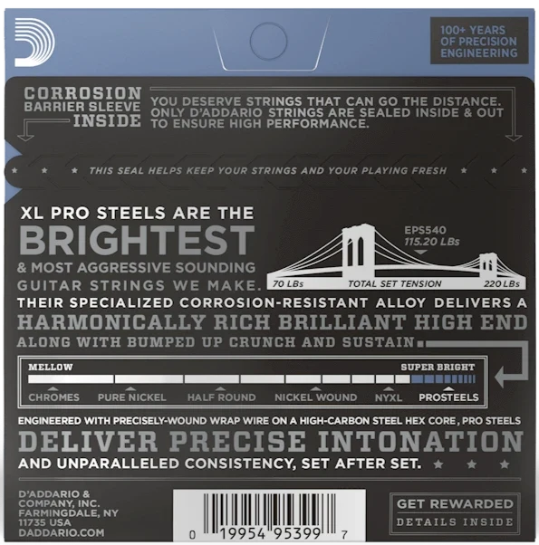 D'Addario Pro Steel Strings 10-52 Gauge