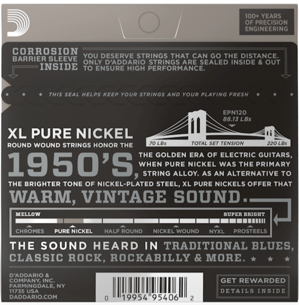 D'Addario Pure Nickel Strings Super Light 9-41 Gauge